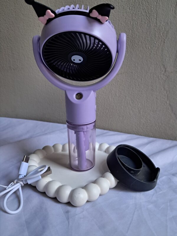 Rechargeable Water Spray Fan – Coolest Mist Fan with Free Stand & Cable - Image 4
