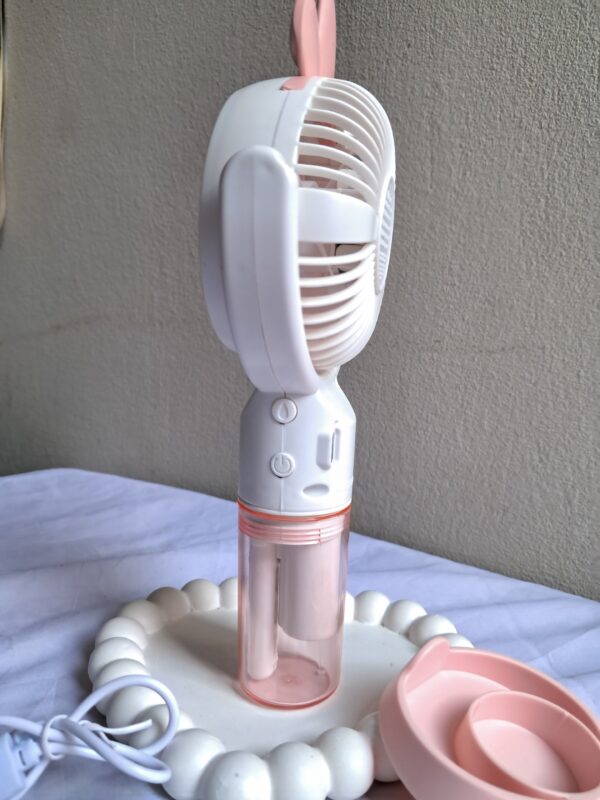 Rechargeable Water Spray Fan – Coolest Mist Fan with Free Stand & Cable - Image 6