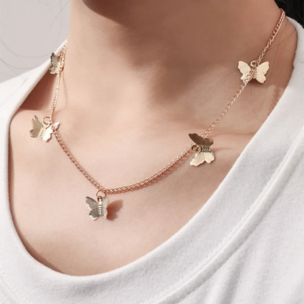 Dancing Butterflies Necklace(18k Gold Plated) - Image 2