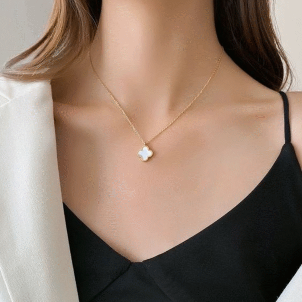 2-Sided Clover Necklace (18k Gold Plated) - Image 4