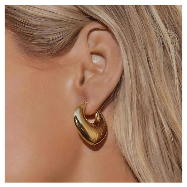 Geometric Gold Hoop(18k Gold Plated)