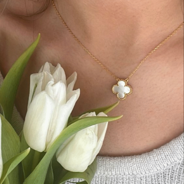 2-Sided Clover Necklace (18k Gold Plated) - Image 2
