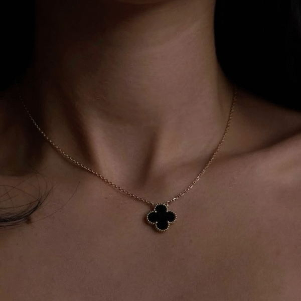 2-Sided Clover Necklace (18k Gold Plated) - Image 3