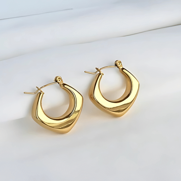 Geometric Gold Hoop(18k Gold Plated) - Image 2