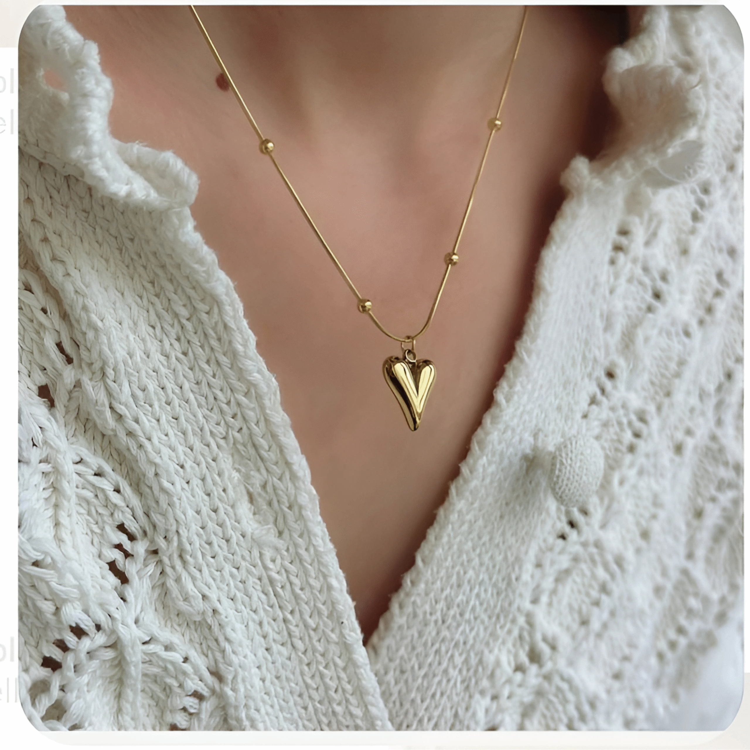 Sweetheart Charm Necklace(18K Gold Plated)