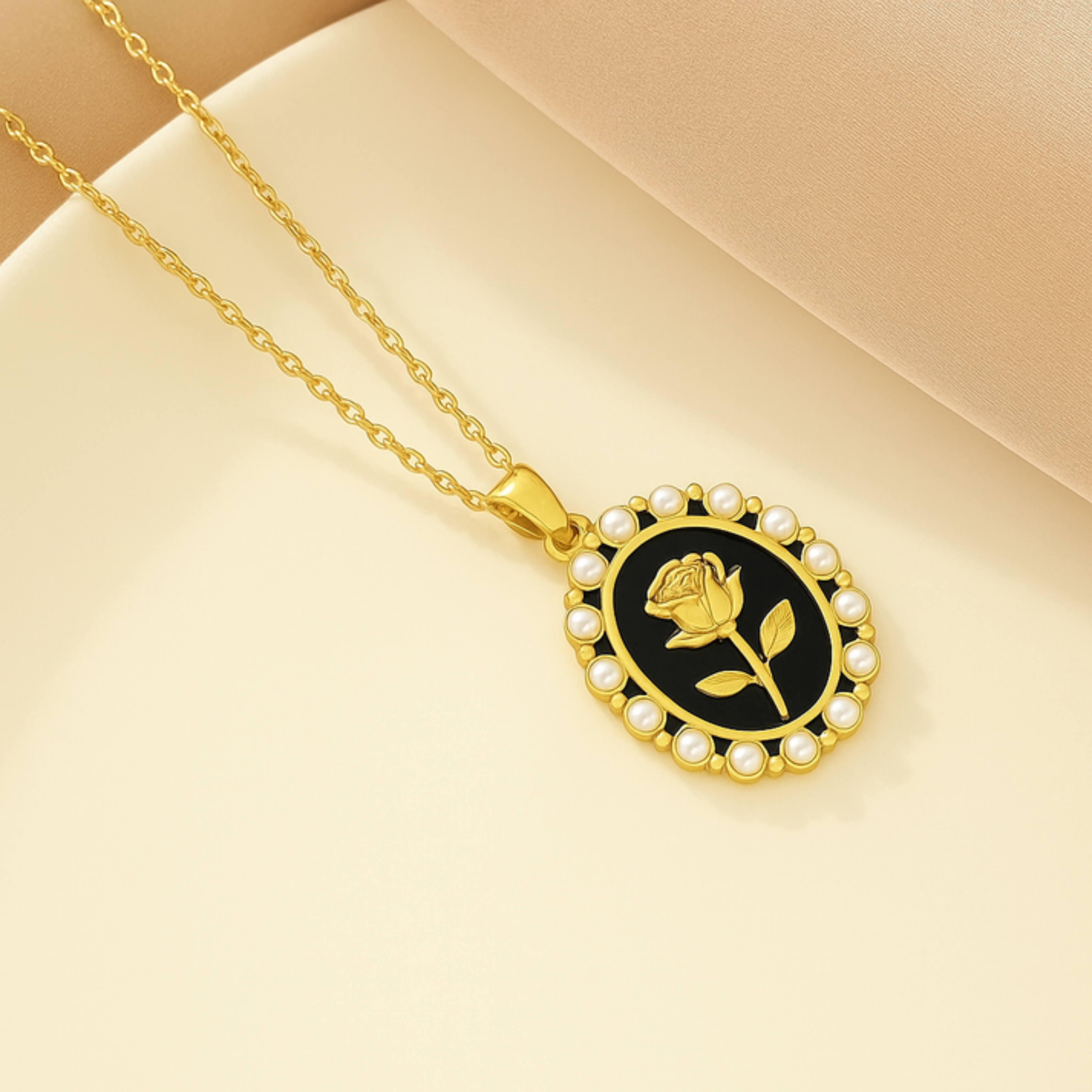 Bohemian Pearl Flower Necklace(18K Gold Plated)