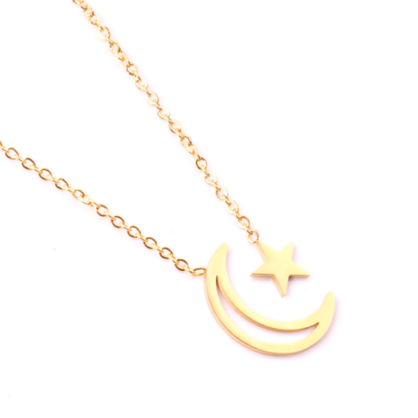Star & Moon Open Necklace - Image 3