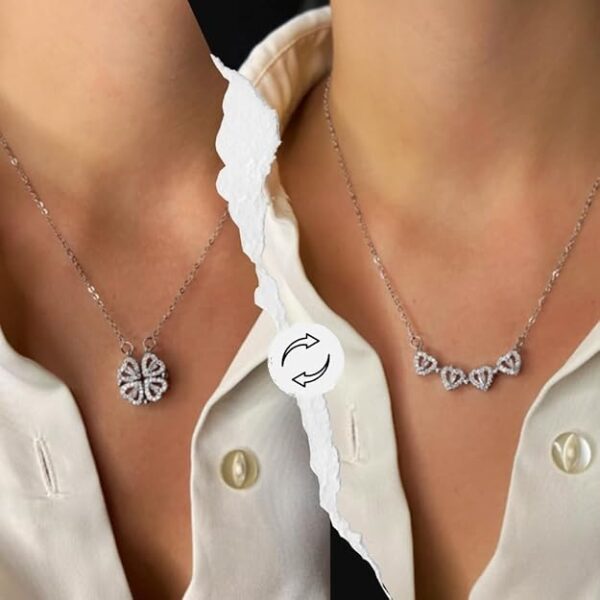 2 way Clover leaf Necklace - Image 2