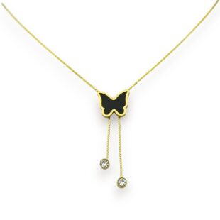 Black ButterFly Necklace (18k Gold Plated)