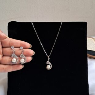 Swan Pearl Silver Set