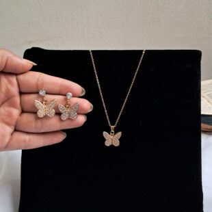 z Cubic Gold Zircon ButterFly Set🦋💛