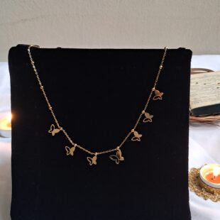 7 Minimal Butterfly Necklace(18k Gold Plated)