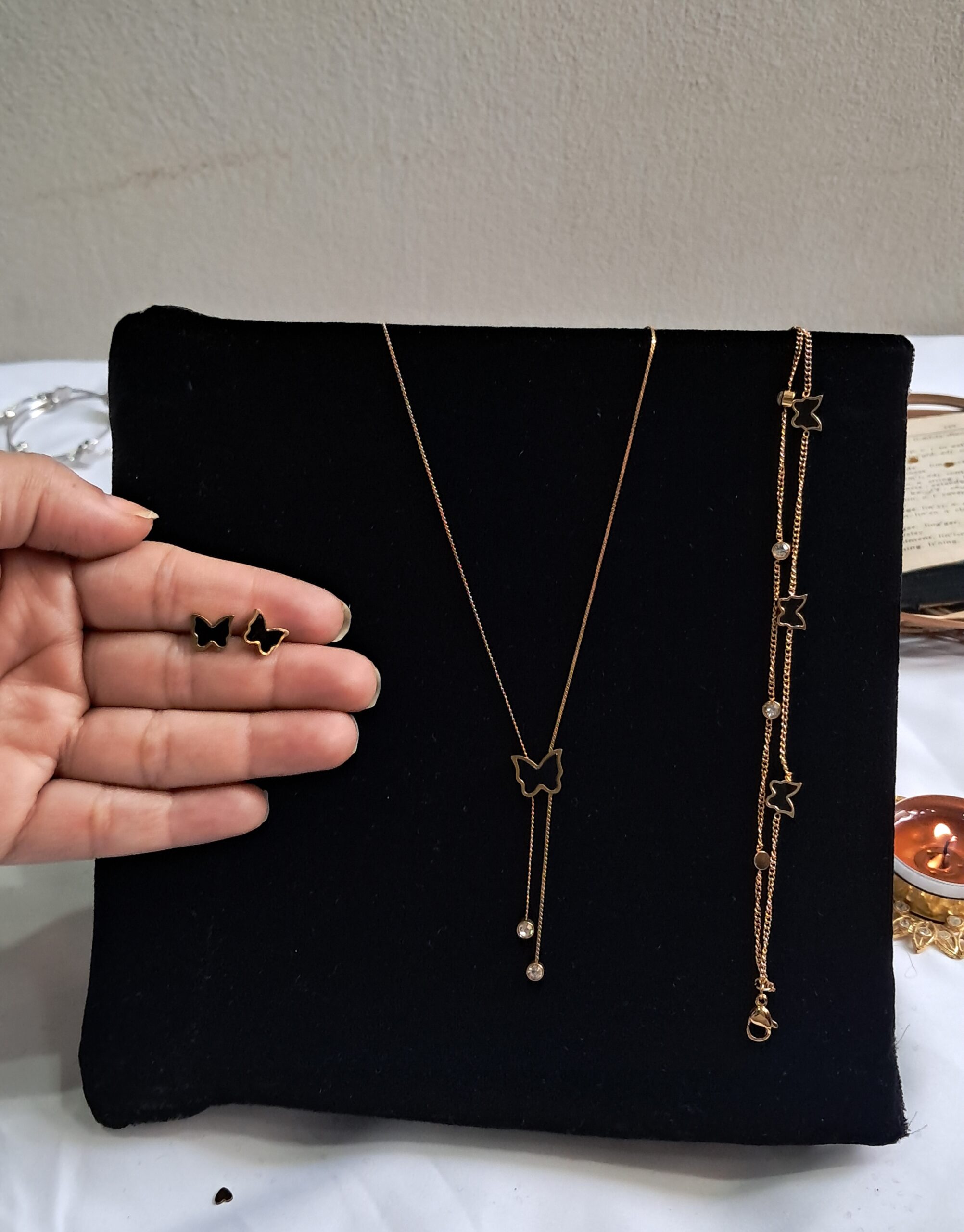 Black Butterfly Combo Set (18k Gold Plated) - Image 2