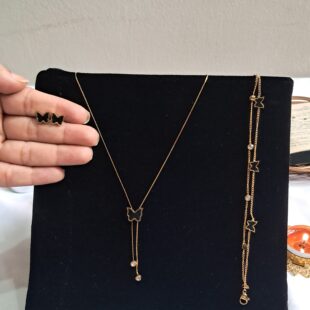 Black Butterfly Combo Set (18k Gold Plated)
