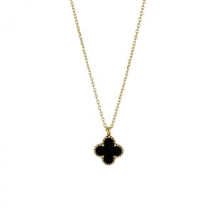 Black Clover Necklace (18k Gold Plated)