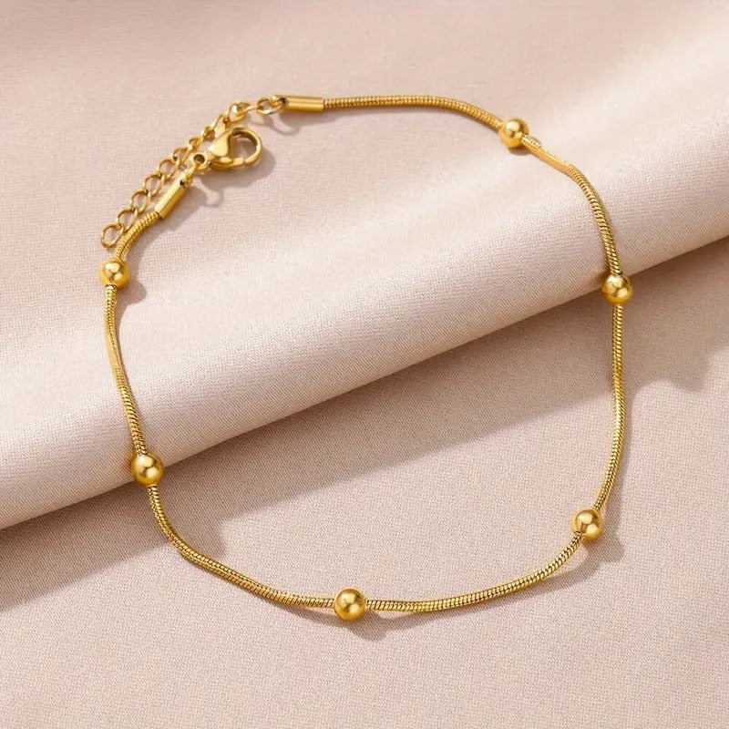 Aesthetic Beads Bracelet & Anklet (18k Gold Plated) - Image 2