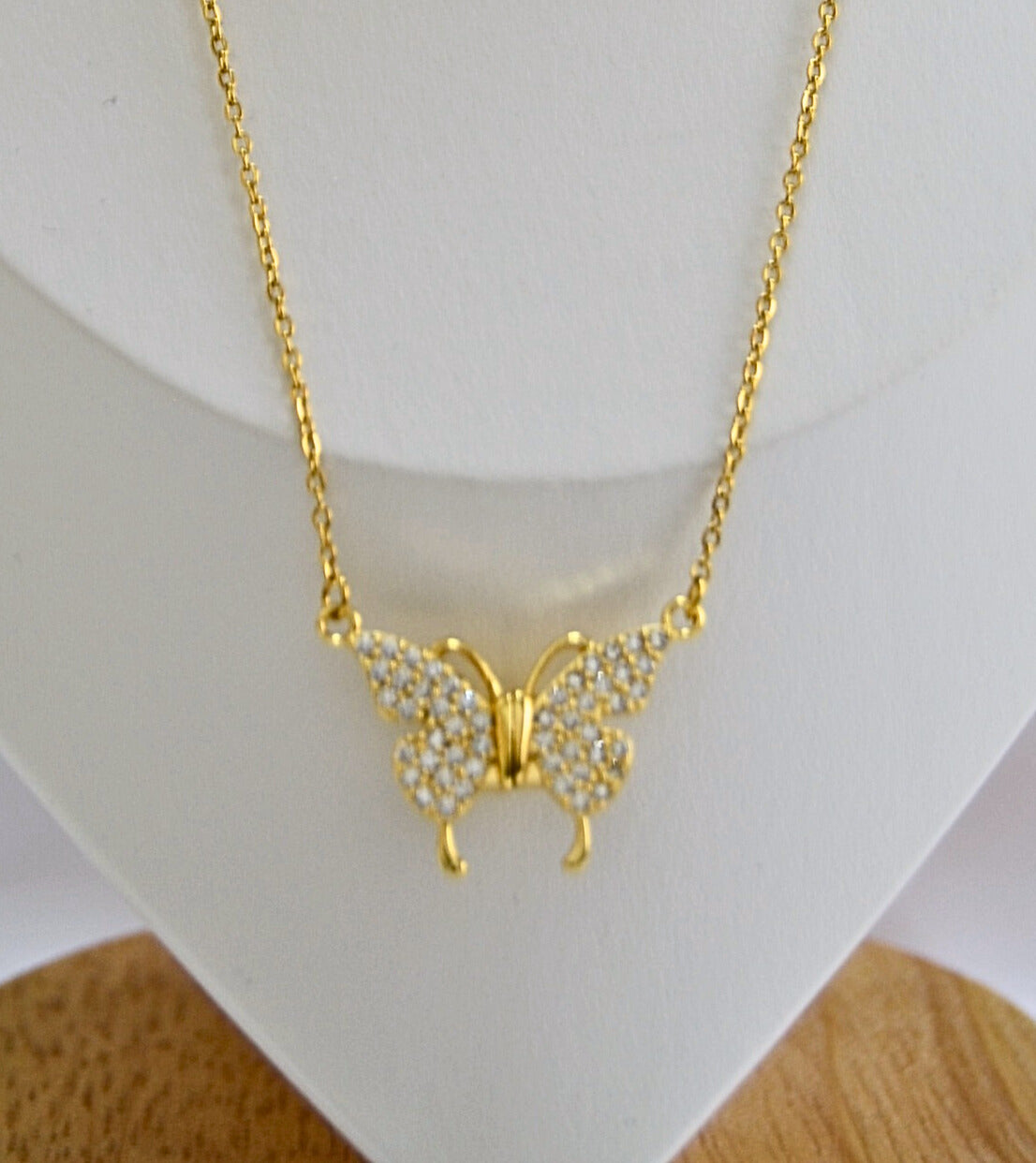 Zircon Butterfly Gold Necklace(18k Gold Plated) - Image 5