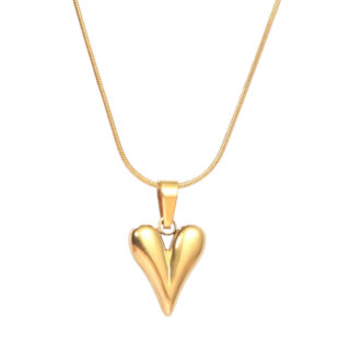 Heart Snake Chain Necklace(18k Gold Plated)