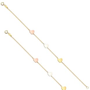 5 Minimalistic Heart-shaped Bracelet(18k Gold Plated)
