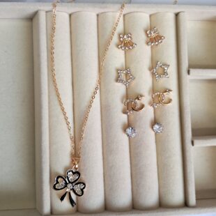 Clover Leaf Set (Necklace + 4 Pairs Earrings)🍀