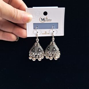 Oxidized Black Silver-Plated Jhumka🖤