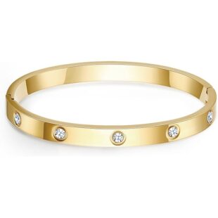 Cartier Zirconia Gold Cuff(18k Gold Plated)