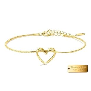 Hollow Out Heart Bracelet(18k Gold Plated)