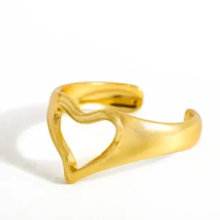 Adjustable Heart Ring (18k Gold Plated)