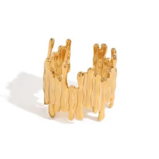 Adjustable Molten Muse Ring (18k Gold Plated)